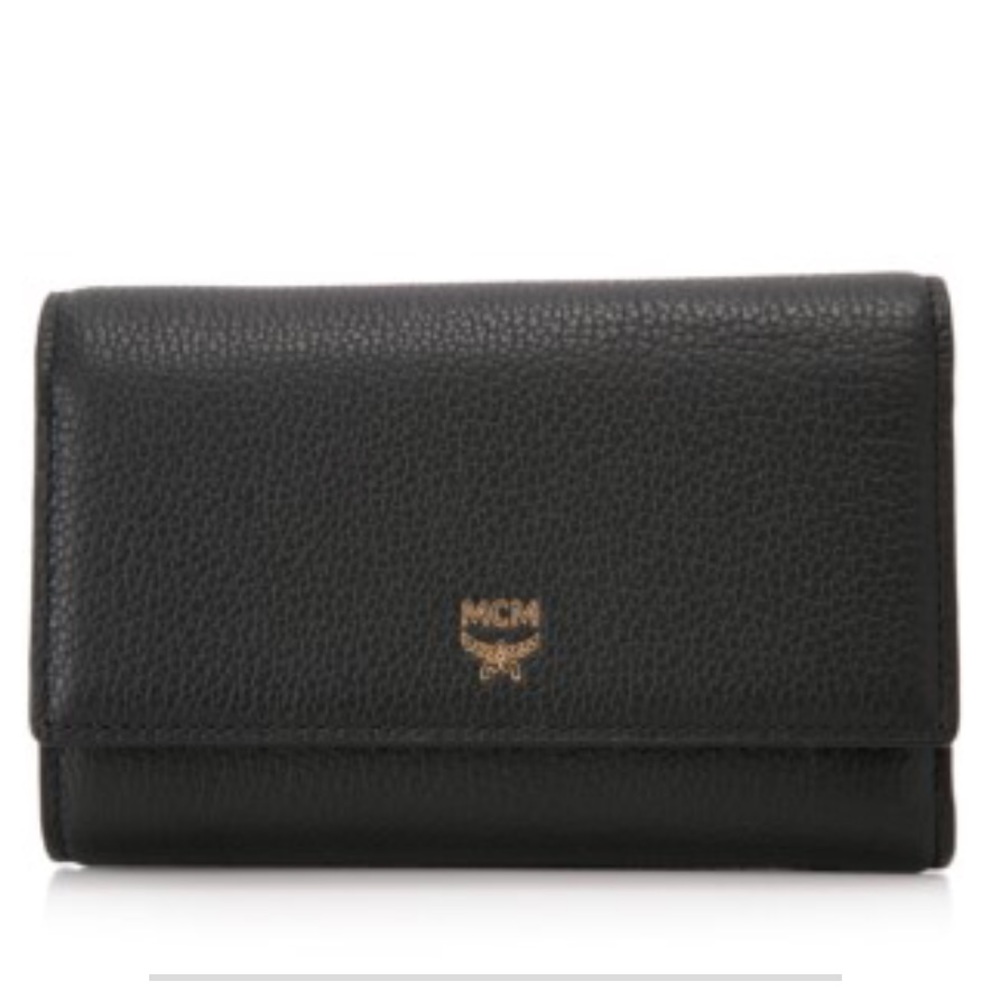 NEW MCM Medium Milla Trifold Wallet black